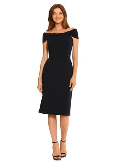 Maggy London Women's Off The Should Twist Detail Dress Cocktail Event Party Occasion Guest of