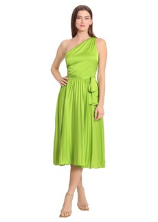 Maggy London Women's One Shoulder Pleated Skirt Dress Event Occasion Party Guest of
