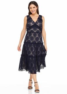 Maggy London Women's Pleat Lace Tiered Cocktail Dress