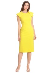 Maggy London Women's Pleated-Sleeve Empire Midi Dress - Empire Yellow