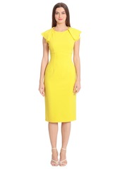 Maggy London Women's Pleated-Sleeve Empire Midi Dress - Empire Yellow