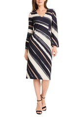 Maggy London Women's Printed Bell-Sleeve Sheath Dress - Creamblack