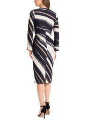 Maggy London Women's Printed Bell-Sleeve Sheath Dress - Creamblack