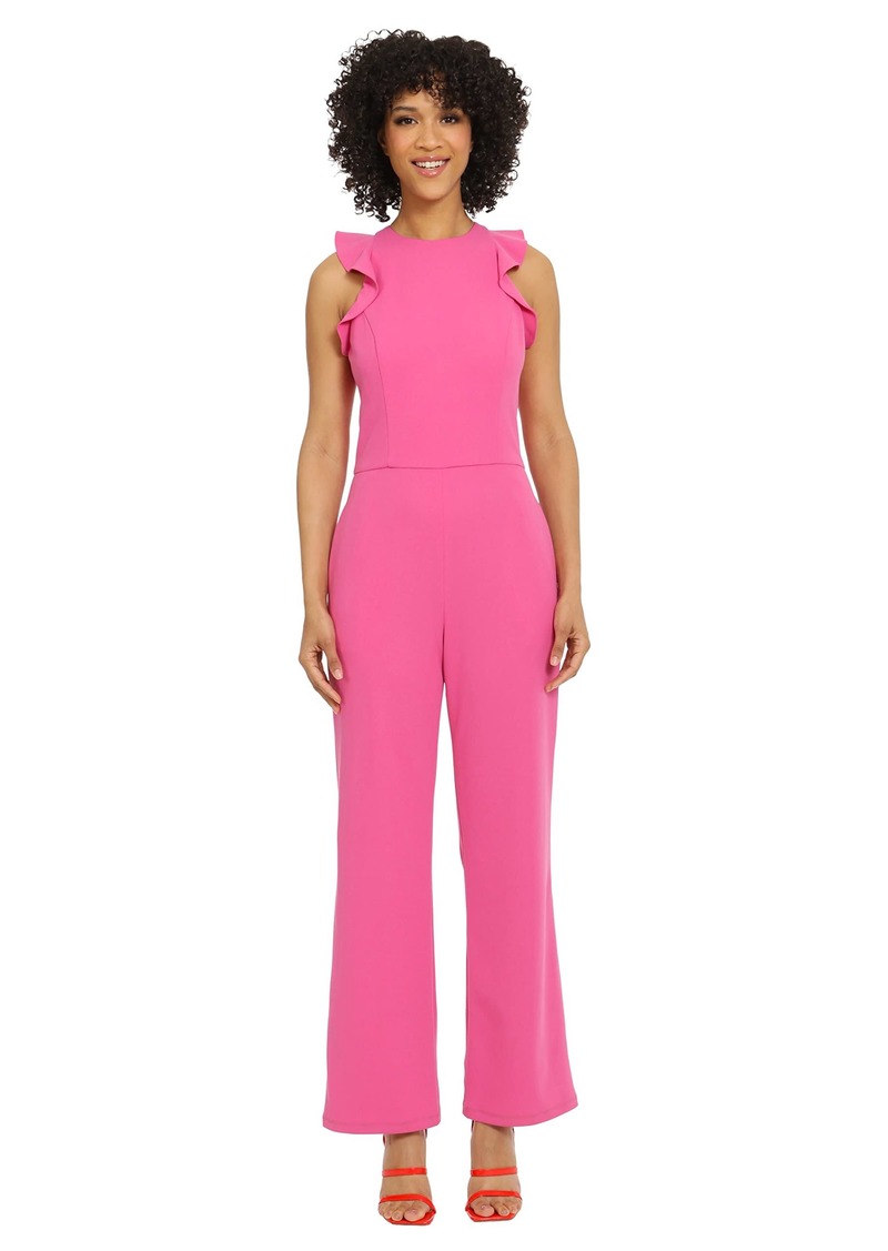 Maggy London Women's Ruffle Detailed Crepe Jumpsuit