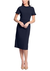 Maggy London Women's Ruffled-Trim Sheath Dress - Twlght/navy