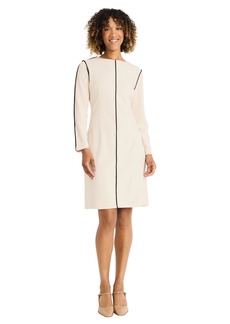 Maggy London Women's Sheath Dress with Contrast Seaming Details