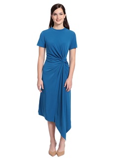 Maggy London Women's Petite Short Sleeve Draped Front Dress  12