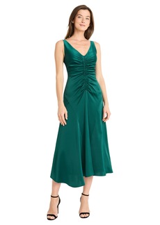 Maggy London Women's Sleeveless Dress with Front Gathering Details