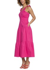 Maggy London Women's Sleeveless Flutter-Strap Dress - Pink