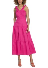 Maggy London Women's Sleeveless Flutter-Strap Dress - Pink