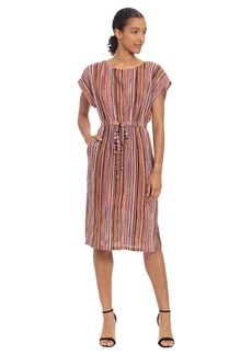 Maggy London Women's Stripe Dolman SLV Elastic Waist Dress