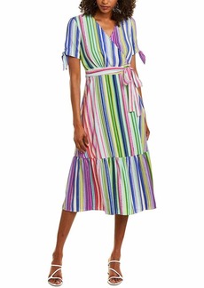 Maggy London Women's Stripe Short Sleeve Fit and Flare