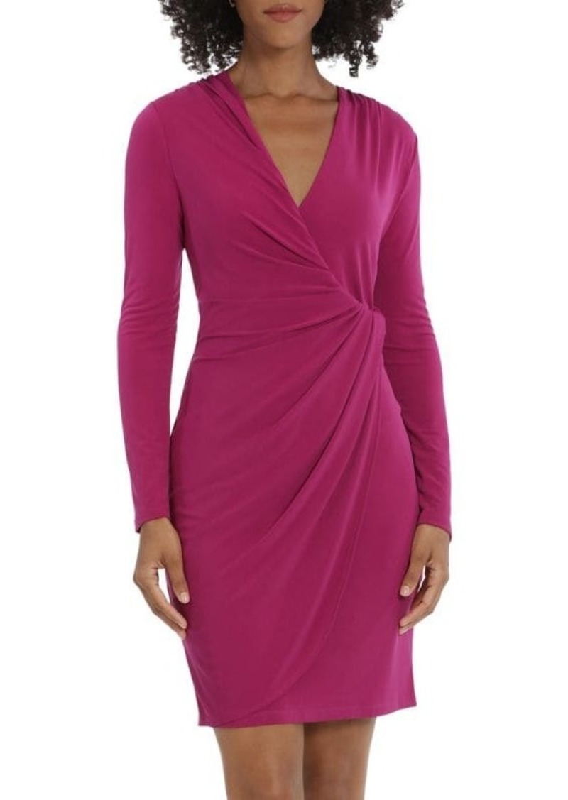 Maggy London Matte Jersey Draped Sheath Dress