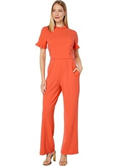 Maggy London Ruffle Neck and Sleeve Jumpsuit
