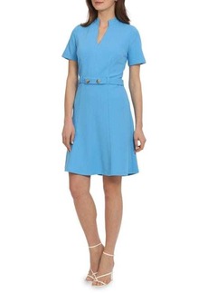 Maggy London Scuba Crepe Belted Fit & Flare Dress