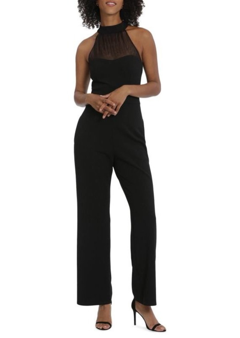 Maggy London Scuba Crepe Illusion Wide Leg Jumpsuit