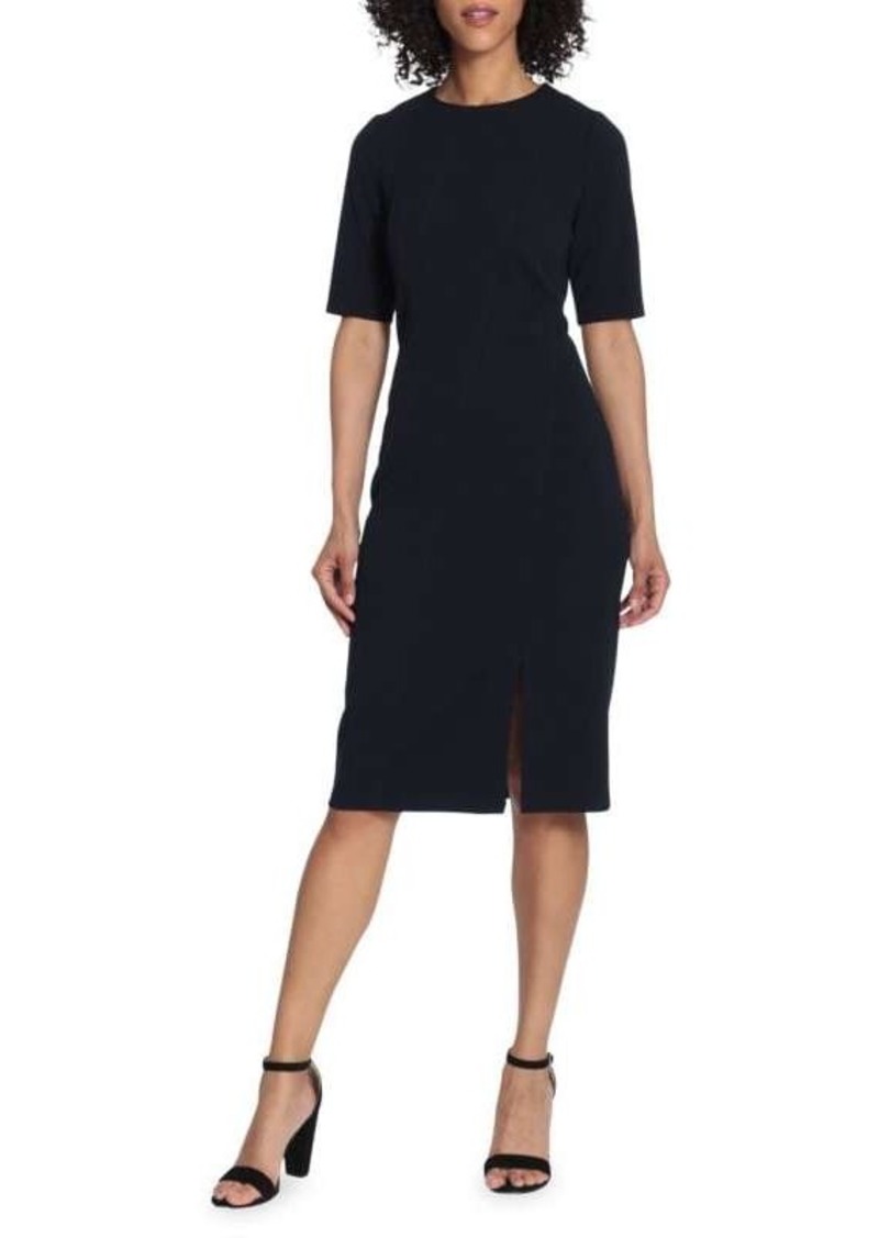 Maggy London Scuba Crepe Midi Sheath Dress