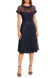 Maggy London Sequin Illusion A Line Dress