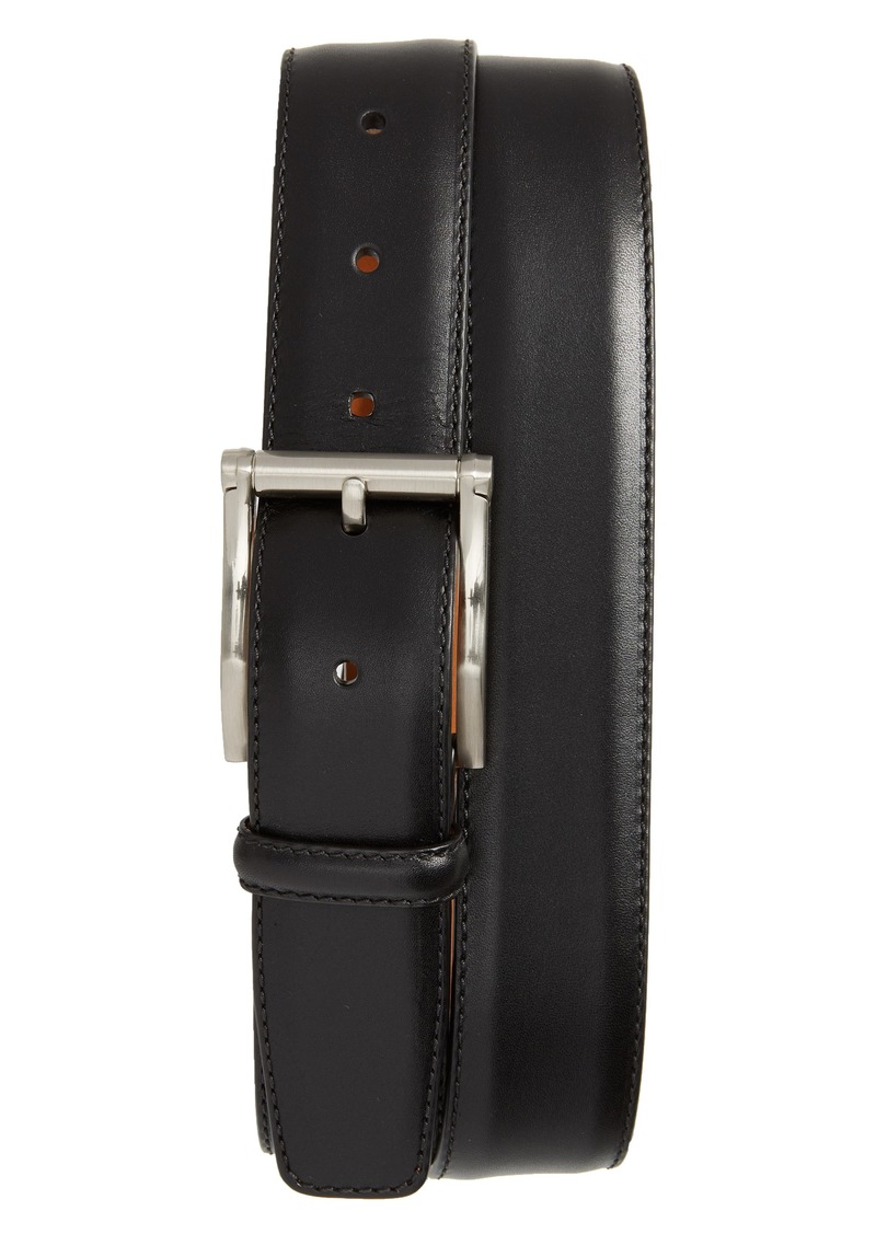 Magnanni Magnanni Carbon Leather Belt in Black at Nordstrom | Belts