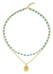 Maison Irem Hawaii Dream Layered Bead & Pendant Necklace, 15"