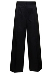 Maison Kitsuné Black Loose Pants with Concealed Closure in Cotton Woman