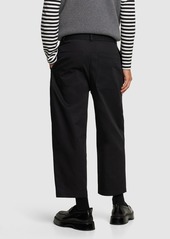 Maison Kitsuné Cropped Pleated Cotton Chino Pants