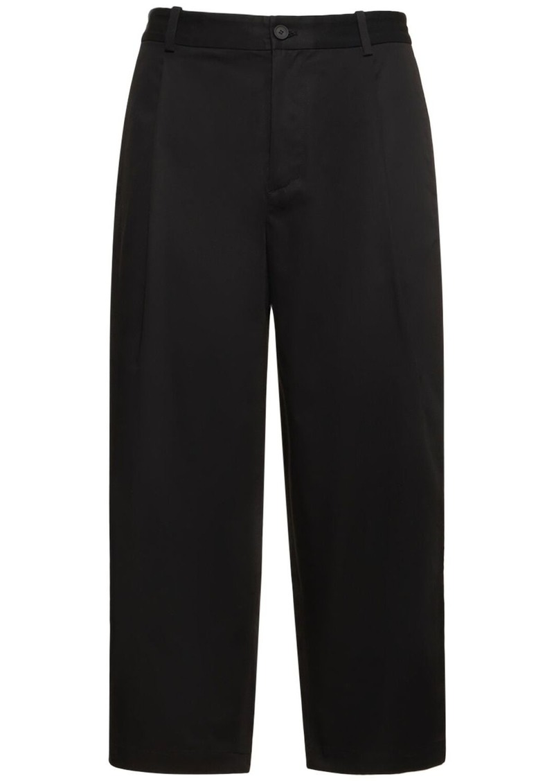 Maison Kitsuné Cropped Pleated Cotton Chino Pants