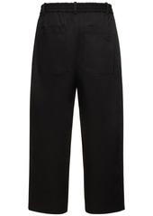 Maison Kitsuné Cropped Pleated Cotton Chino Pants