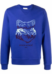 Maison Kitsuné embroidered cotton-blend sweatshirt
