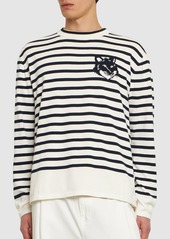 Maison Kitsuné Fox Head Intarsia Striped Comfort Jumper