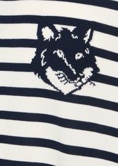 Maison Kitsuné Fox Head Intarsia Striped Comfort Jumper