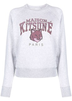 Maison Kitsuné Fox-motif mélange-effect cotton jumper