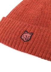 Maison Kitsuné fox-patch ribbed-knit beanie