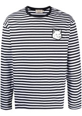 Maison Kitsuné fox-patch striped T-shirt