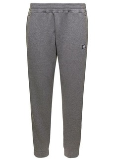 Maison Kitsuné Grey Jogger Pants with Logo Patch in Cotton Man