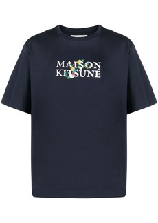 Maison Kitsuné logo-embroidered crew-neck T-shirt