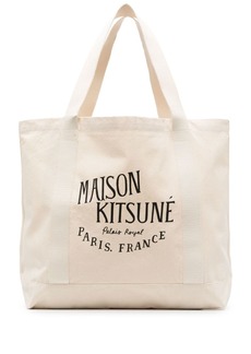 Maison Kitsuné logo-print canvas tote bag