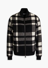 Maison Kitsuné - Checked brushed-felt and wool-blend bomber jacket - Black - S