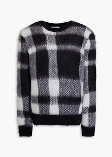 Maison Kitsuné - Checked mohair-blend sweater - Black - M