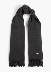 Maison Kitsuné - Fringed wool scarf - Gray - OneSize