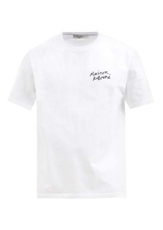 Maison Kitsuné - Handwriting Logo Cotton-jersey T-shirt - Mens - White