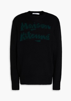Maison Kitsuné - Jacquard-knit wool sweater - Black - S