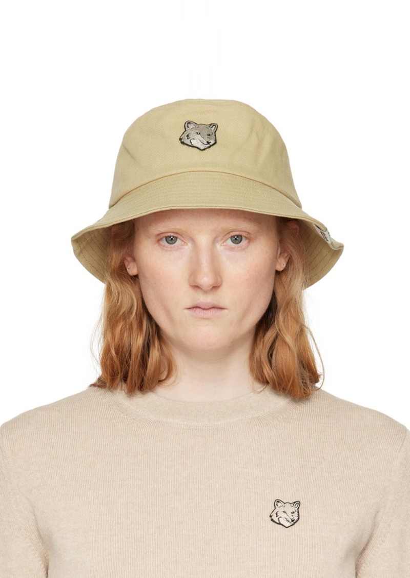 Maison Kitsuné Beige Bold Fox Head Hat