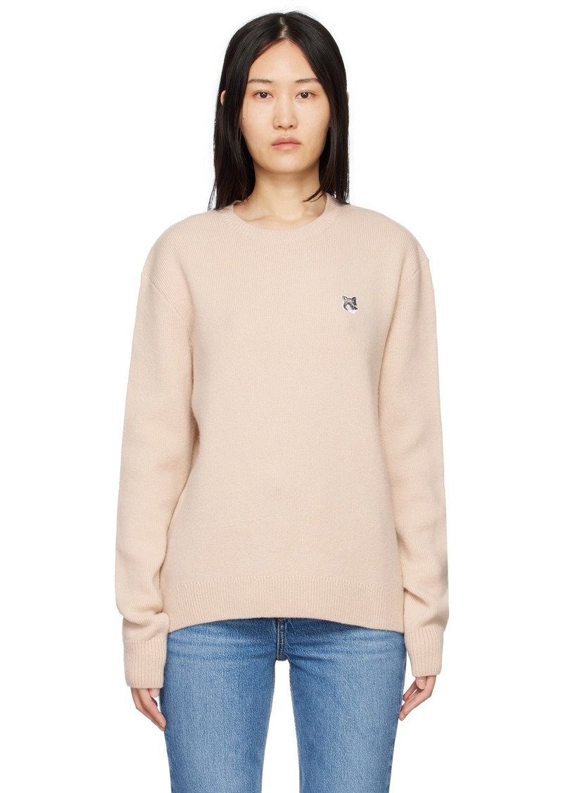 Maison Kitsuné Beige Fox Head Sweater