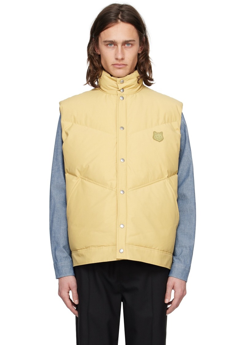 Maison Kitsuné Beige Press-Stud Down Vest