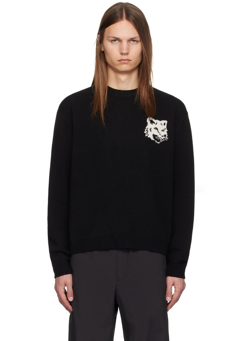 Maison Kitsuné Black Fox Head Intarsia Sweater