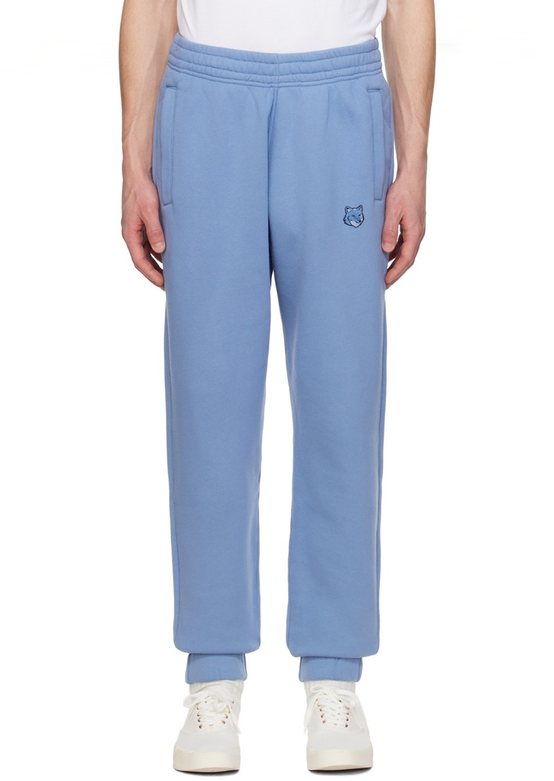 Maison Kitsuné Blue Bold Fox Head Sweatpants