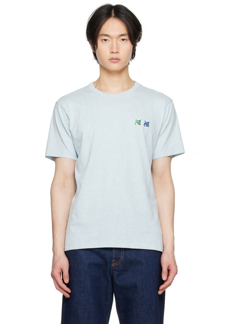 Maison Kitsuné Blue Double Fox Head T-Shirt