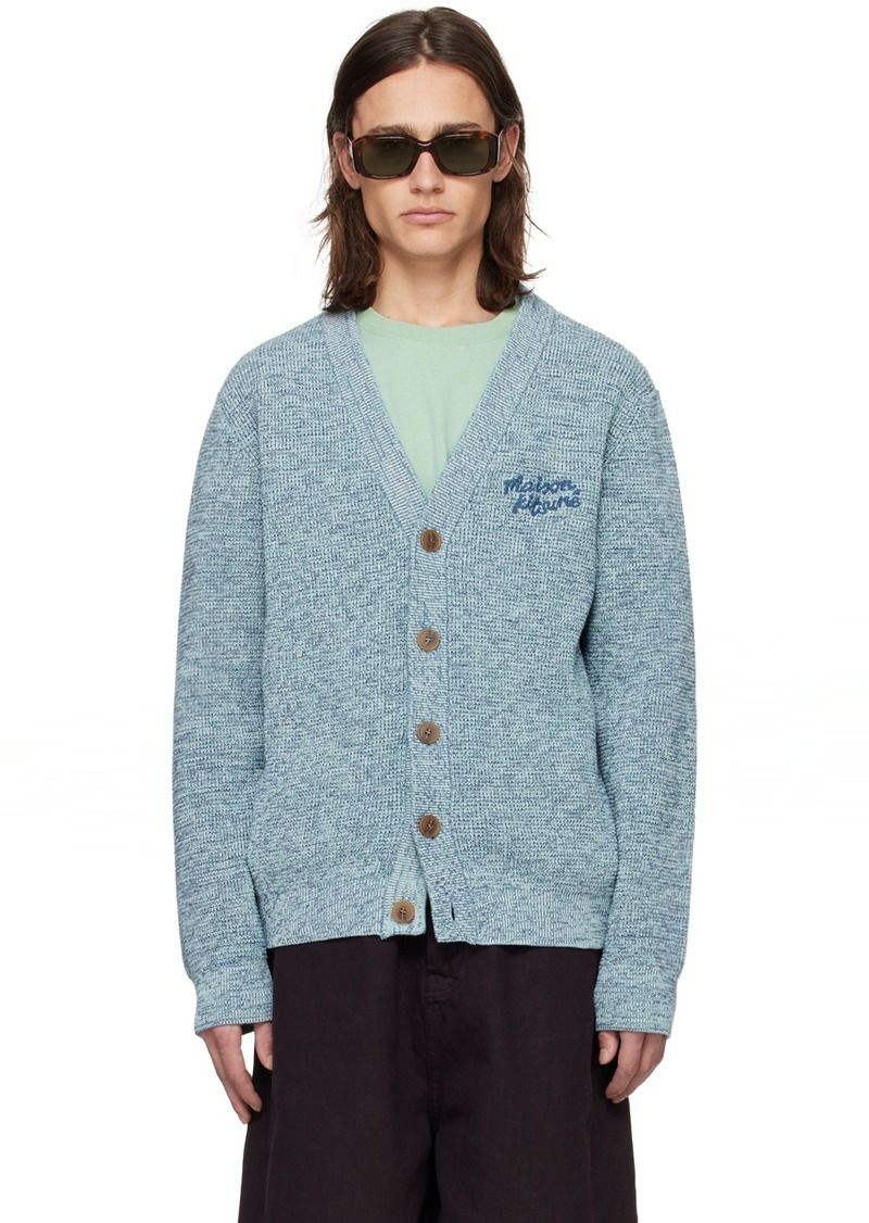 Maison Kitsuné Blue Handwriting Cardigan