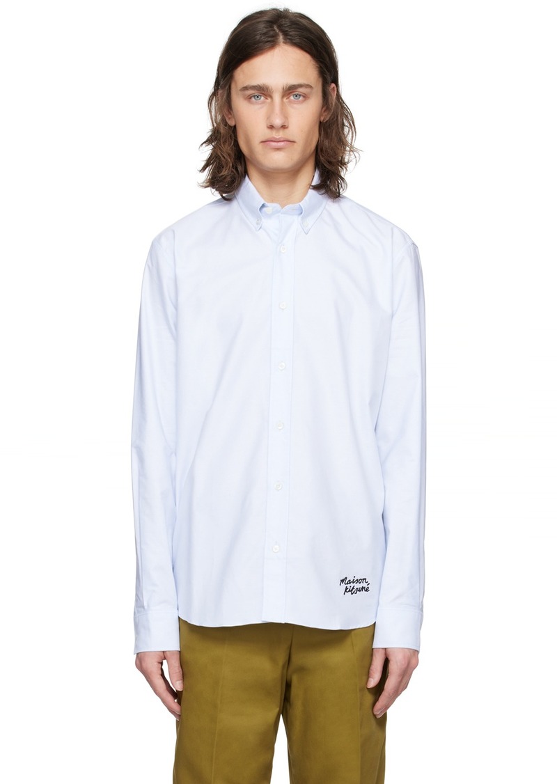 Maison Kitsuné Blue Handwriting Shirt